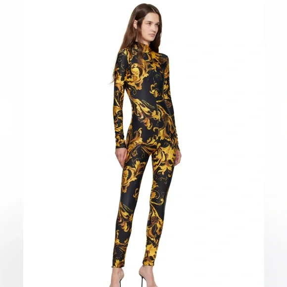 VERSACE JEANS COUTURE
Black & Gold Barocco Porcelain Jumpsuit✨✨ - Picture 3 of 13